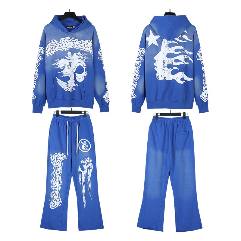 HS Skull Flame Hoodie & Pants Set ¡ª front