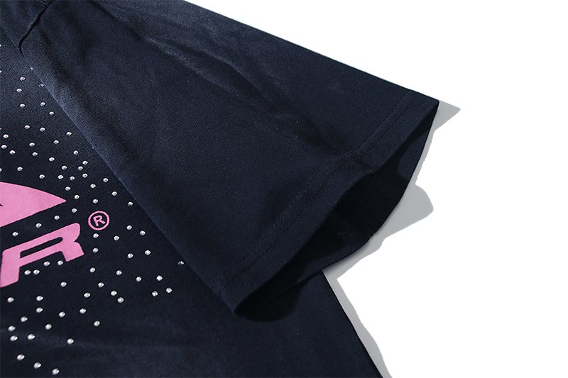 HS Pink Rhinestone Graphic Black T-Shirt ¡ª detail