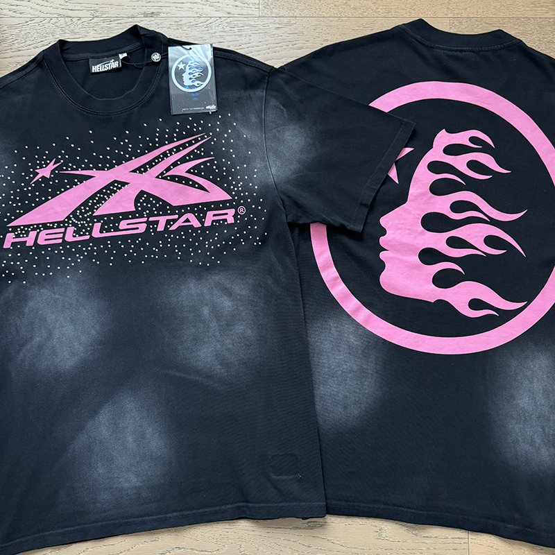 HS Pink Rhinestone Graphic Black T-Shirt ¡ª context