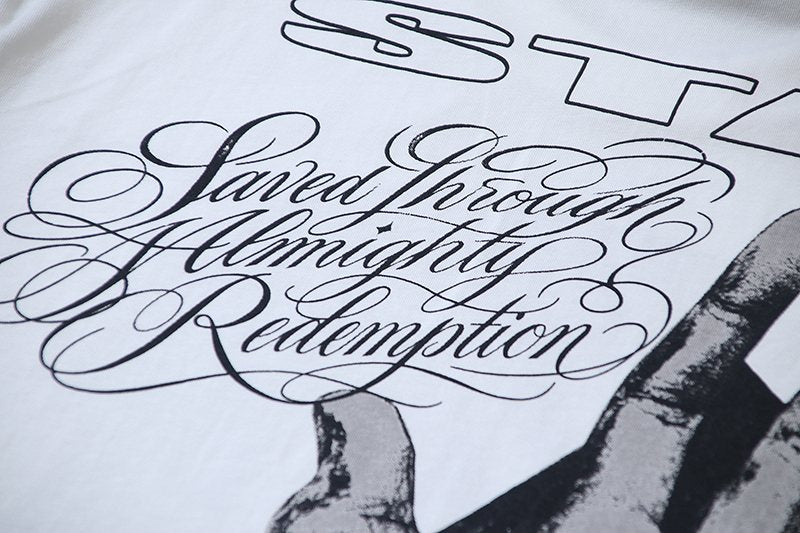 HS White Front & Back Graphic Short-Sleeve T-Shirt ¡ª detail