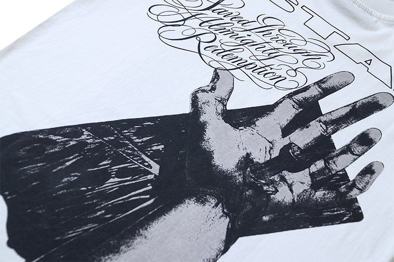 HS White Front & Back Graphic Short-Sleeve T-Shirt ¡ª detail