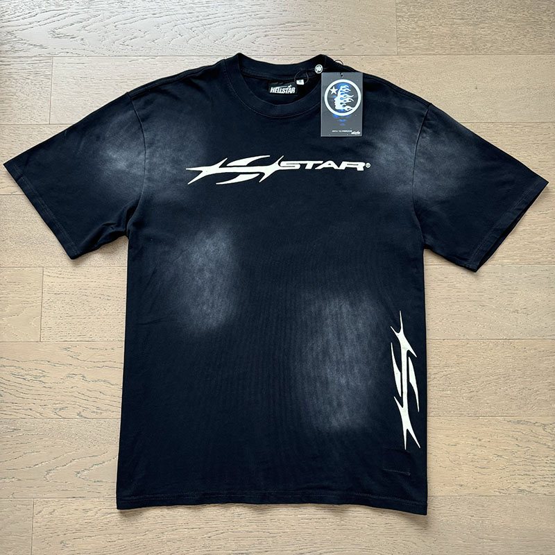 HS Washed Black Graphic T-Shirt and Shorts Set ¡ª front