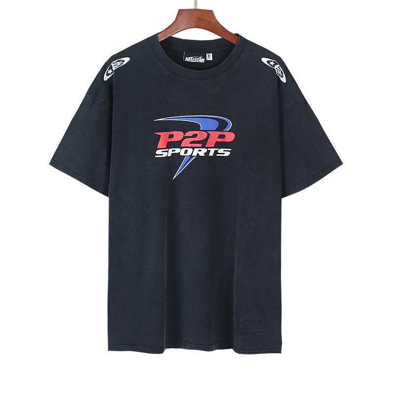HS P2P Sports Washed Black Graphic T-Shirt ¡ª front