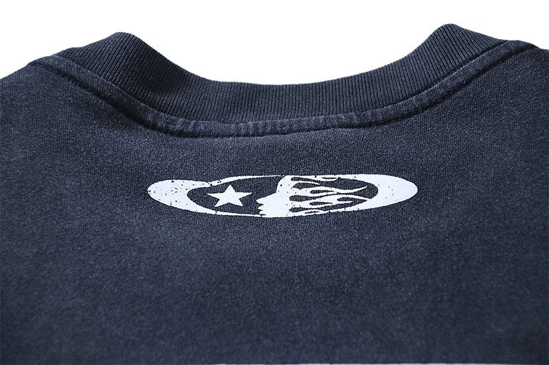 HS P2P Sports Washed Black Graphic T-Shirt ¡ª detail