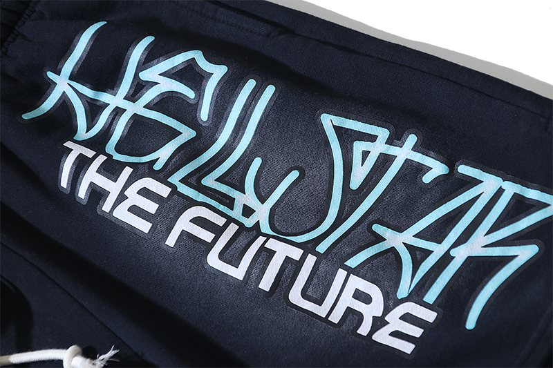 HS The Future Graphic Shorts - Washed Black ¡ª detail