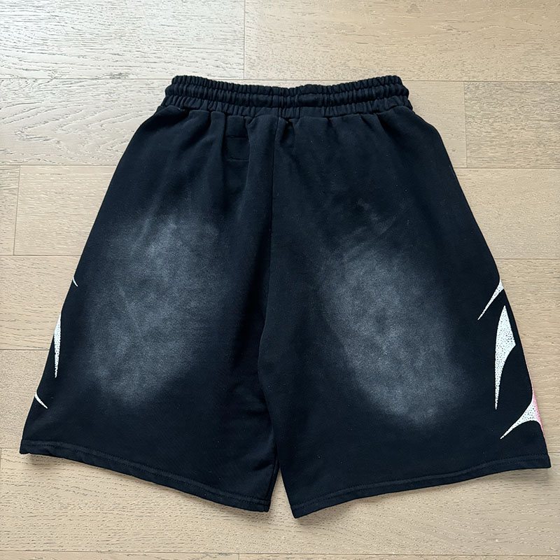 HS Washed Black Splatter Graphic Shorts ¡ª back