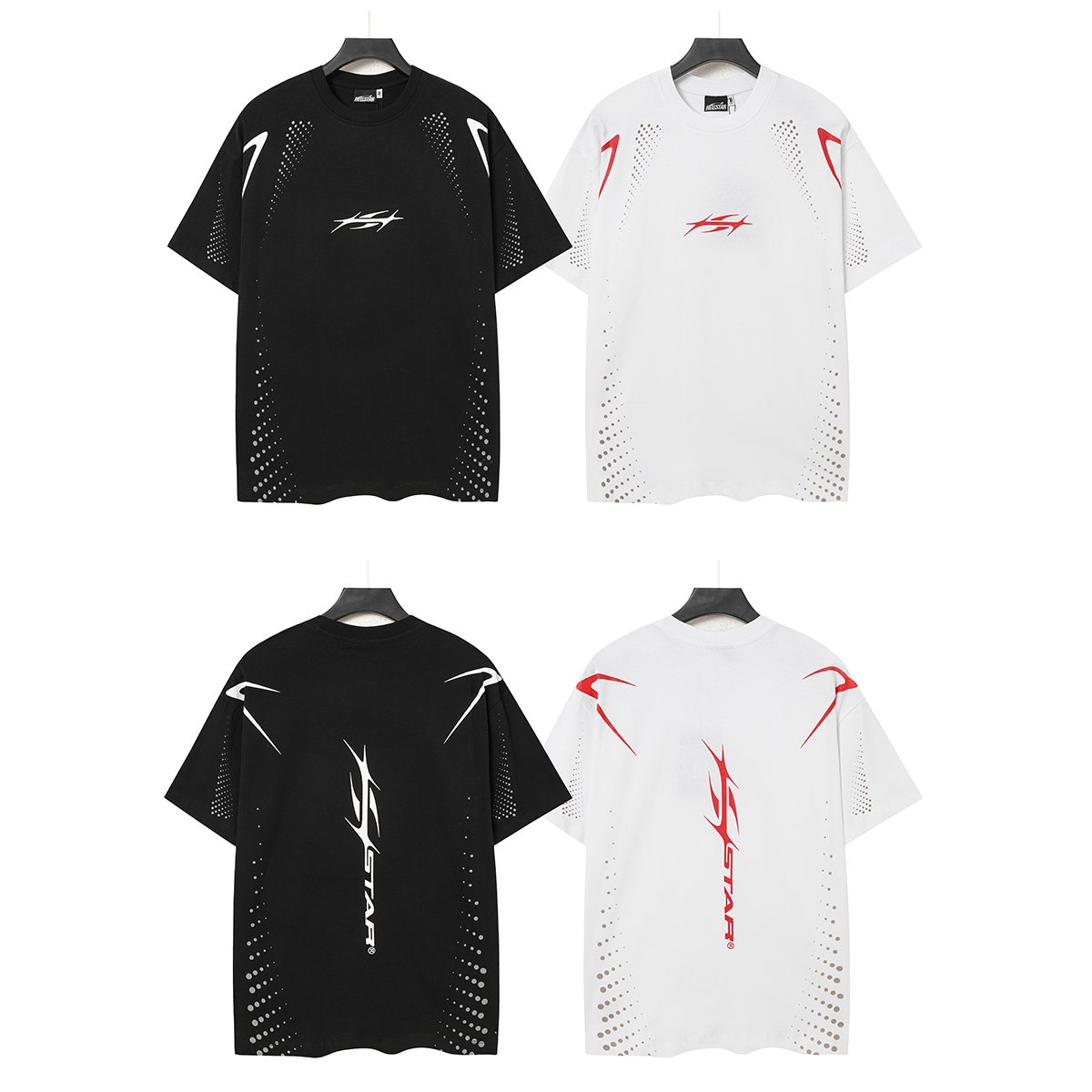 HS Shoulder Graphic Dot Detail T-Shirt ¡ª comparison