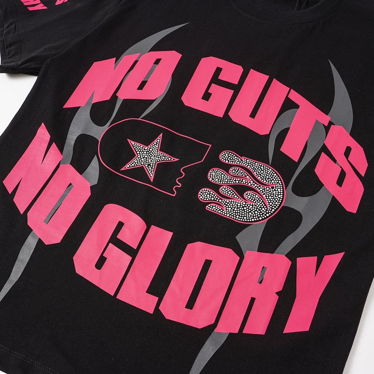 HS No Guts No Glory Rhinestone-Style Graphic T-Shirt ¡ª detail