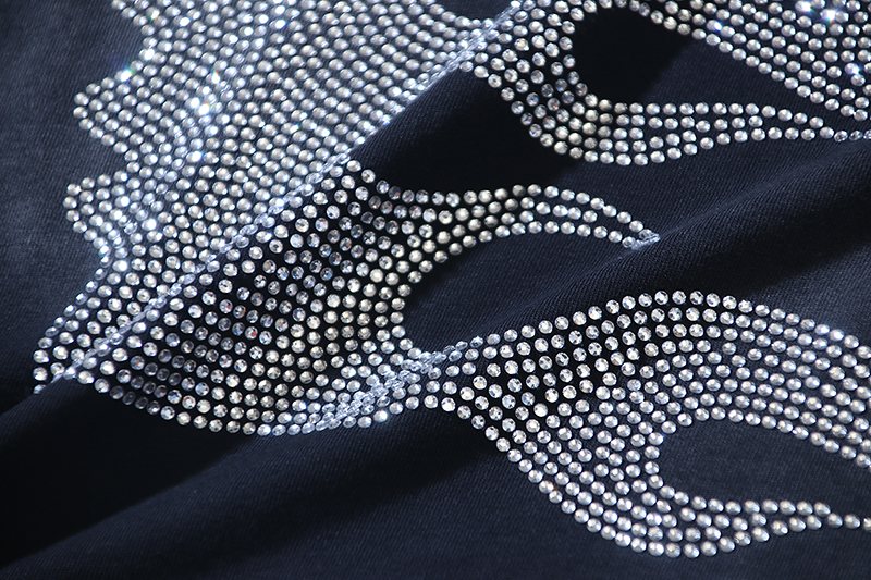 HS Rhinestone Face Flame Graphic T-Shirt ¡ª detail