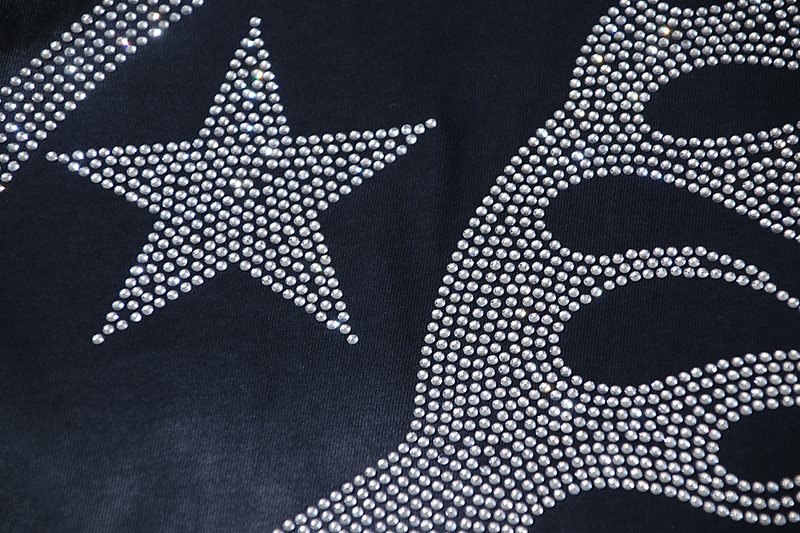 HS Rhinestone Face Flame Graphic T-Shirt ¡ª detail