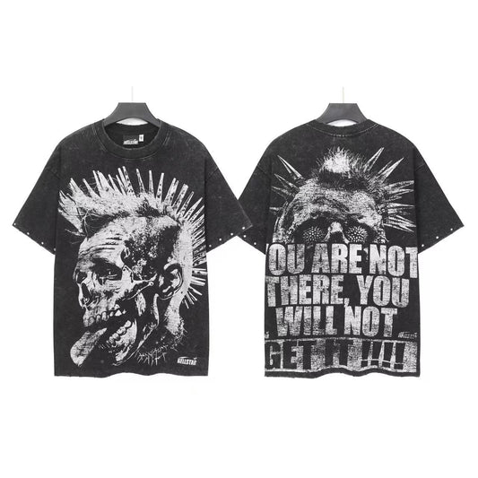 HS Spiked Skull Graphic T-Shirt ¡ª front