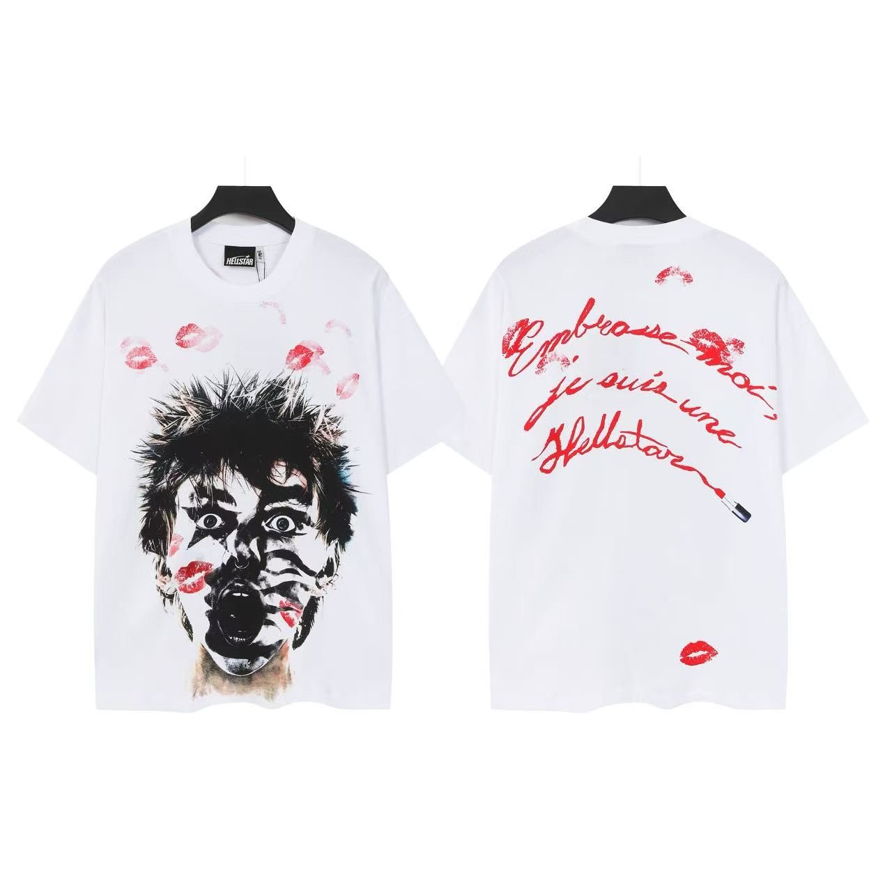 HS Face Kiss Script Graphic T-Shirt ¡ª front