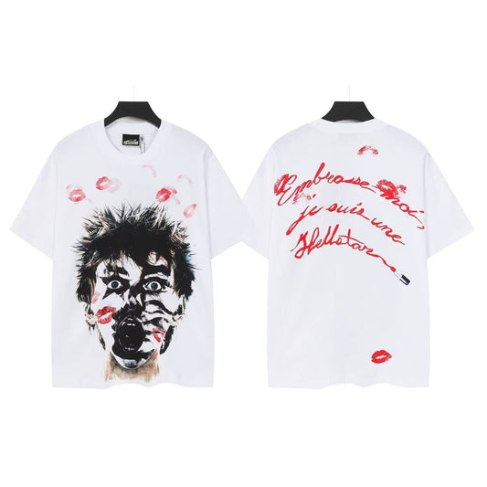 HS Face Kiss Script Graphic T-Shirt ¡ª front