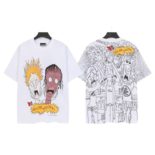 HS Cartoon Face Allover Graphic T-Shirt ¡ª front