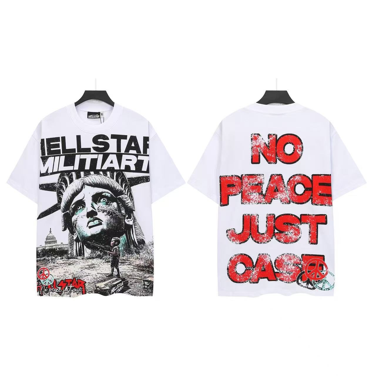 HS No Peace Just Cash Statue Graphic T-Shirt ¡ª front