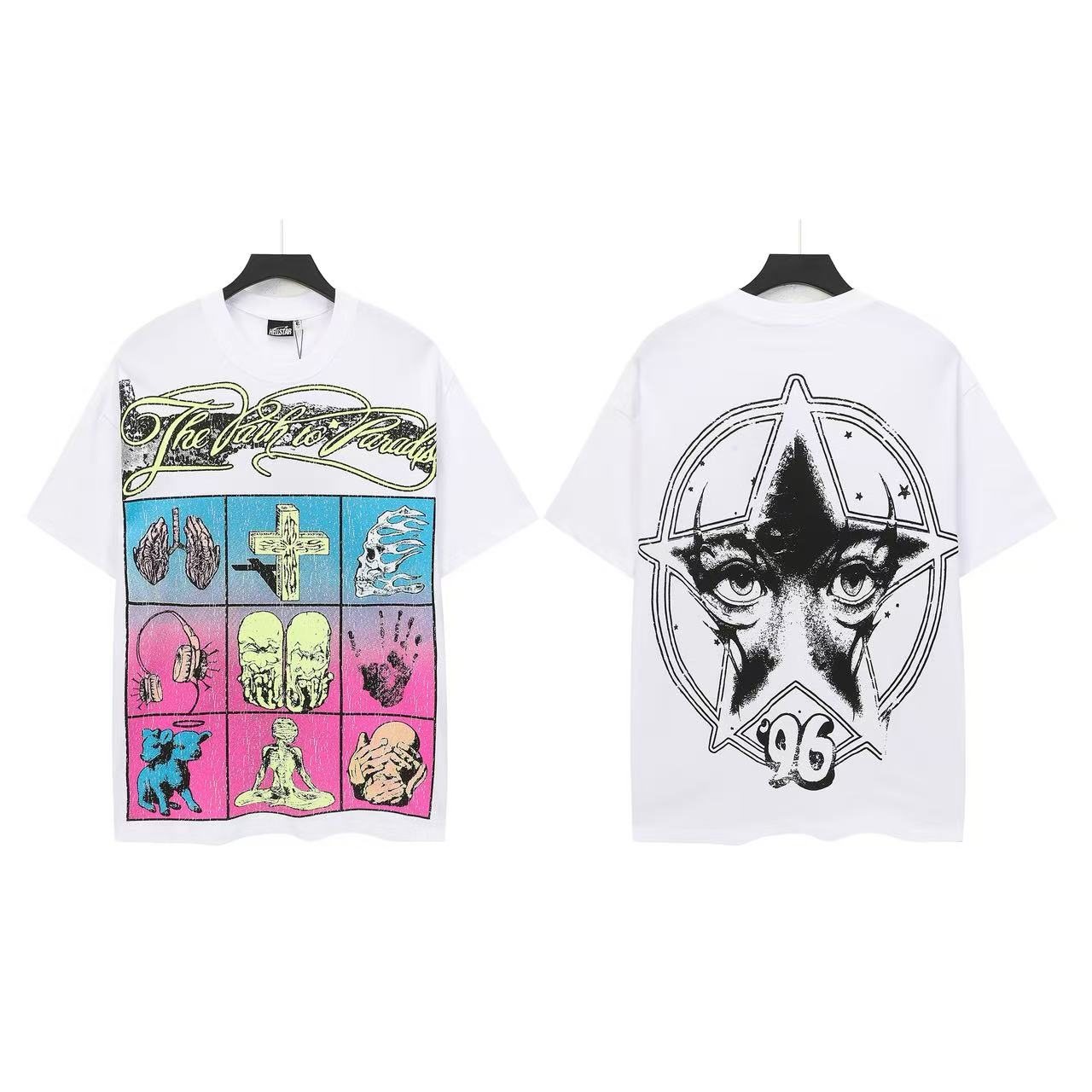HS Color Panel Face Graphic T-Shirt ¡ª front