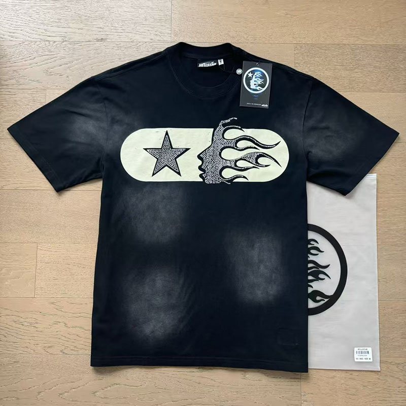 HS Star Flame Rhinestone Graphic T-Shirt ¡ª context