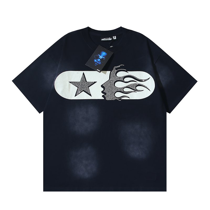 HS Star Flame Rhinestone Graphic T-Shirt ¡ª front