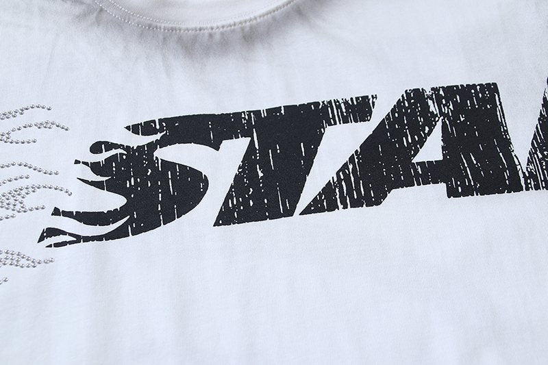 HS Studios Rhinestone Graphic T-Shirt ¡ª detail