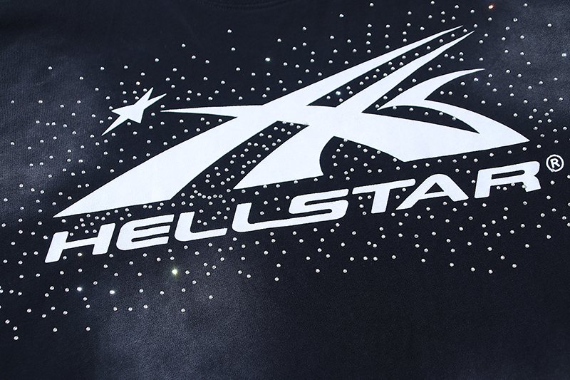 HS Washed Black Rhinestone Graphic T-Shirt ¡ª detail