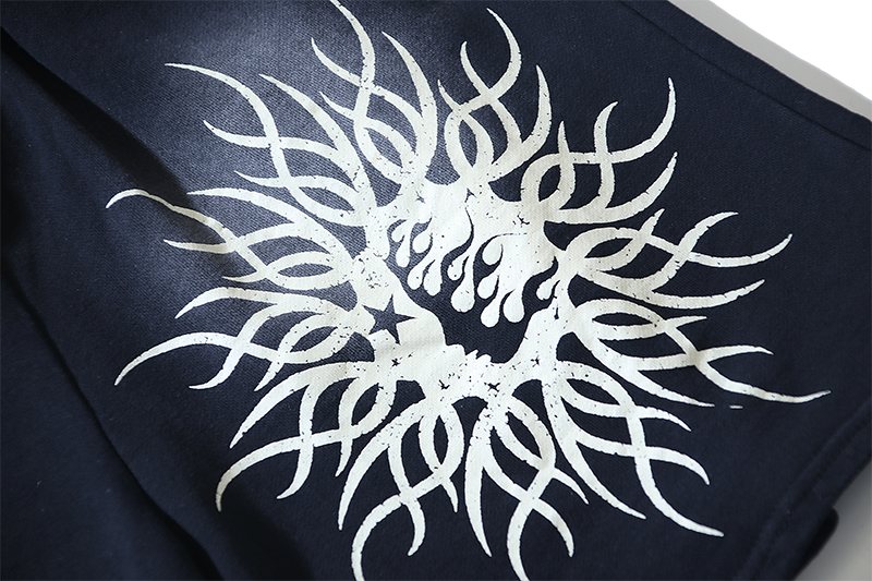 HS Washed Black Graphic Shorts ¡ª detail