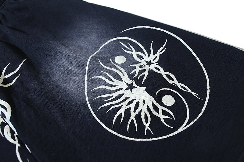 HS Washed Black Graphic Shorts ¡ª detail