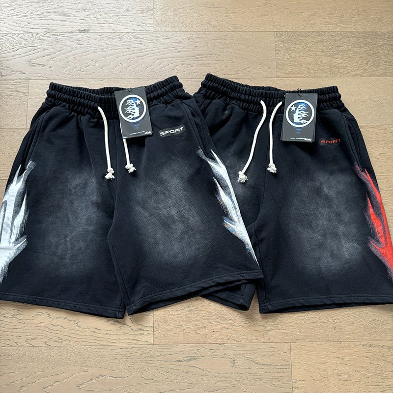 HS Washed Black Lightning Graphic Shorts ¡ª context