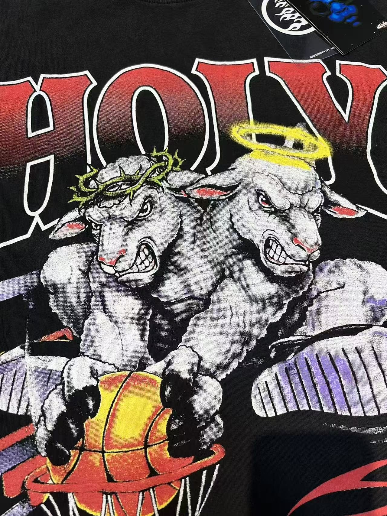 HS Holy State Sheep Basketball Graphic T-Shirt ¡ª detail