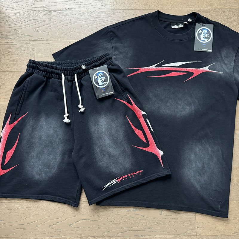 HS Washed Black Graphic T-Shirt & Shorts Set ¡ª hero