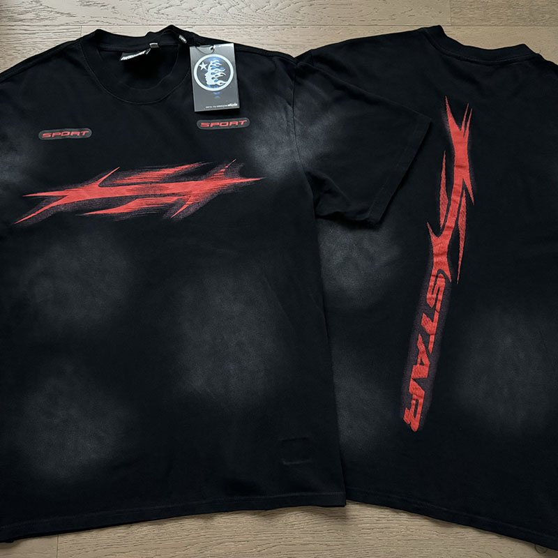 HS Washed Black Sport Graphic T-Shirt & Shorts Set ¡ª comparison