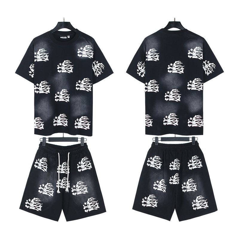 HS Washed Black Flame Graphic Short-Sleeve Set ¡ª hero