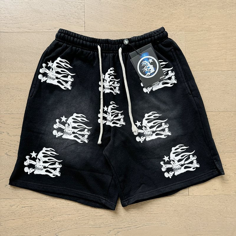 HS Washed Black Flame Graphic Short-Sleeve Set ¡ª detail