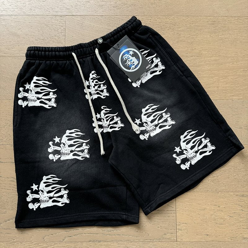 HS Washed Black Flame Graphic Short-Sleeve Set ¡ª side