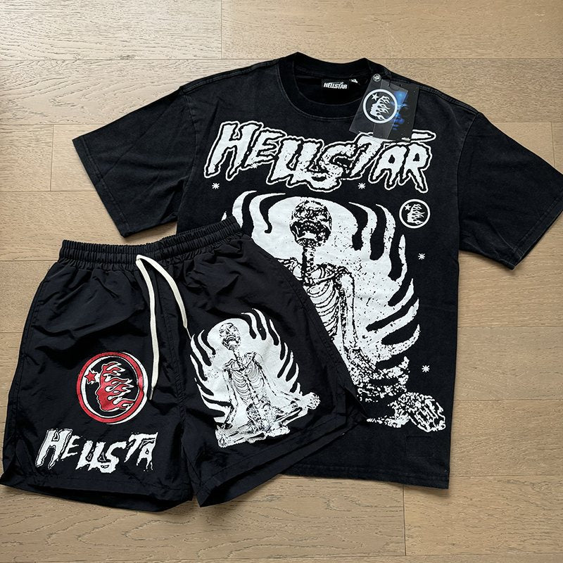 HS Black Graphic T-Shirt & Shorts Set ¡ª hero