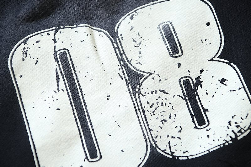 HS 08 Graphic Washed Black Shorts ¡ª detail