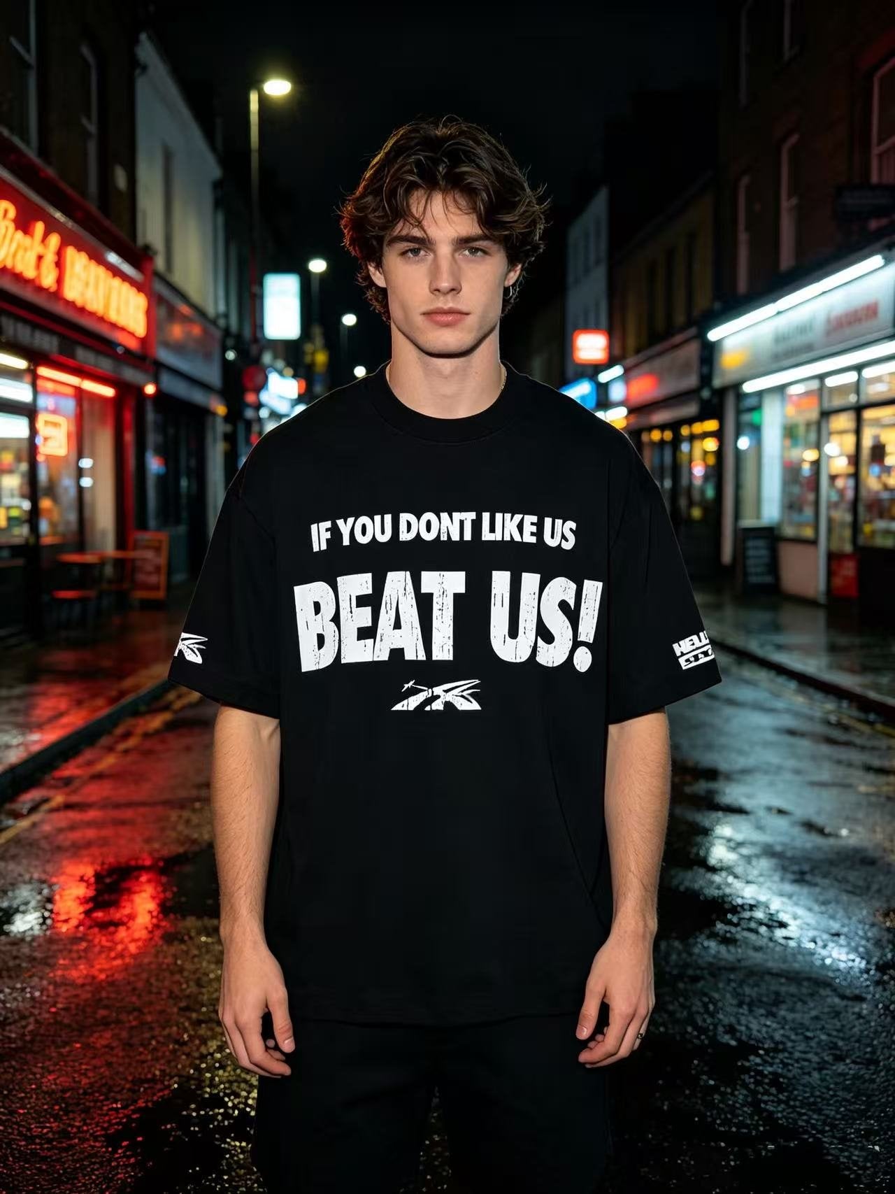 HS Beat Us Sports Graphic T-Shirt ¡ª model