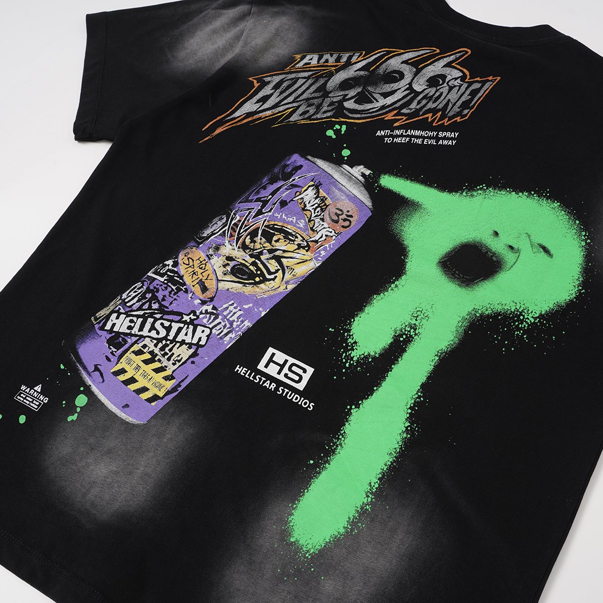 HS Washed Black Front & Back Graphic T-Shirt ¡ª detail