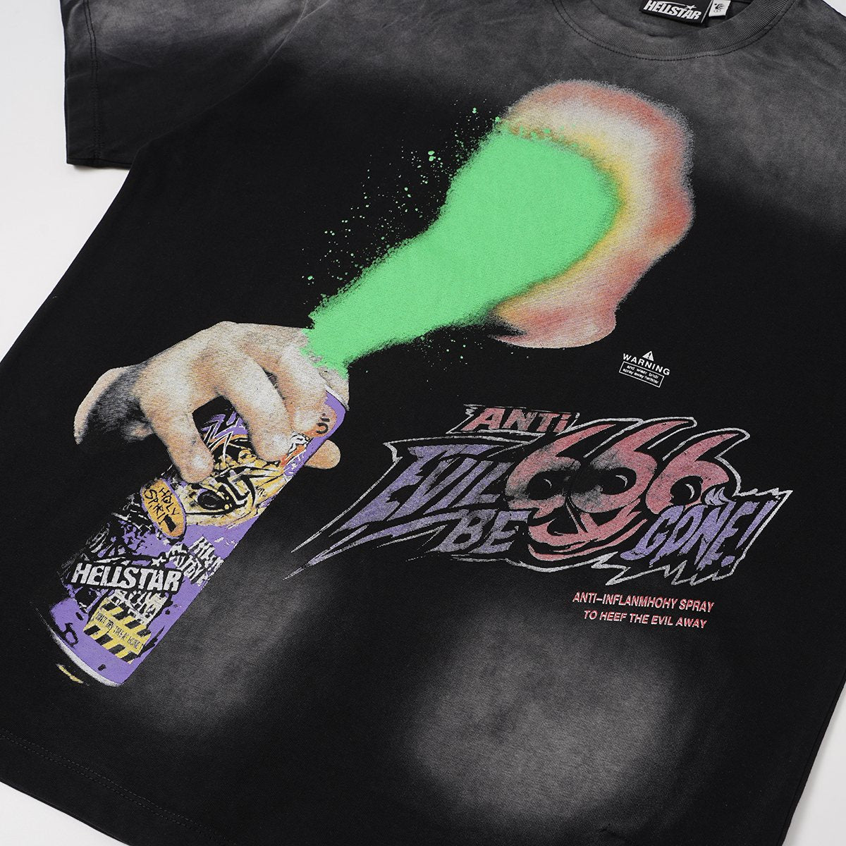 HS Washed Black Front & Back Graphic T-Shirt ¡ª detail
