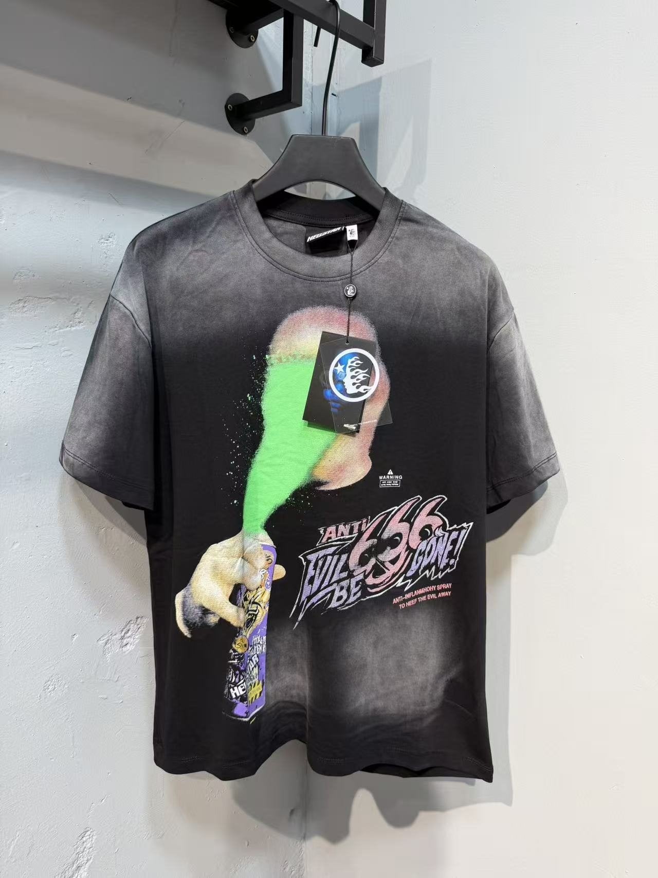 HS Washed Black Front & Back Graphic T-Shirt ¡ª front