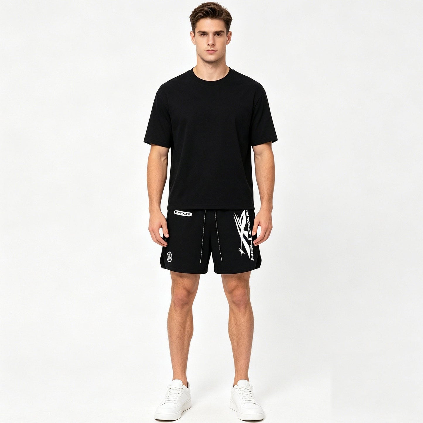 HS Sport Graphic Shorts - Black ¡ª context