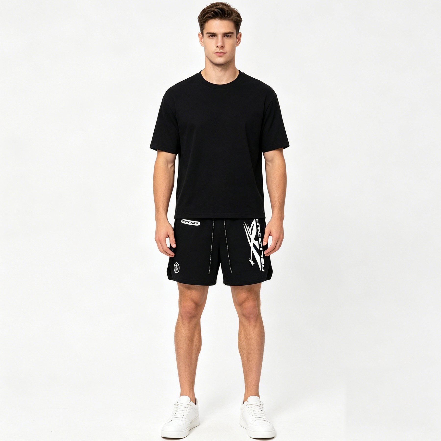 HS Sport Graphic Shorts - Black ¡ª context