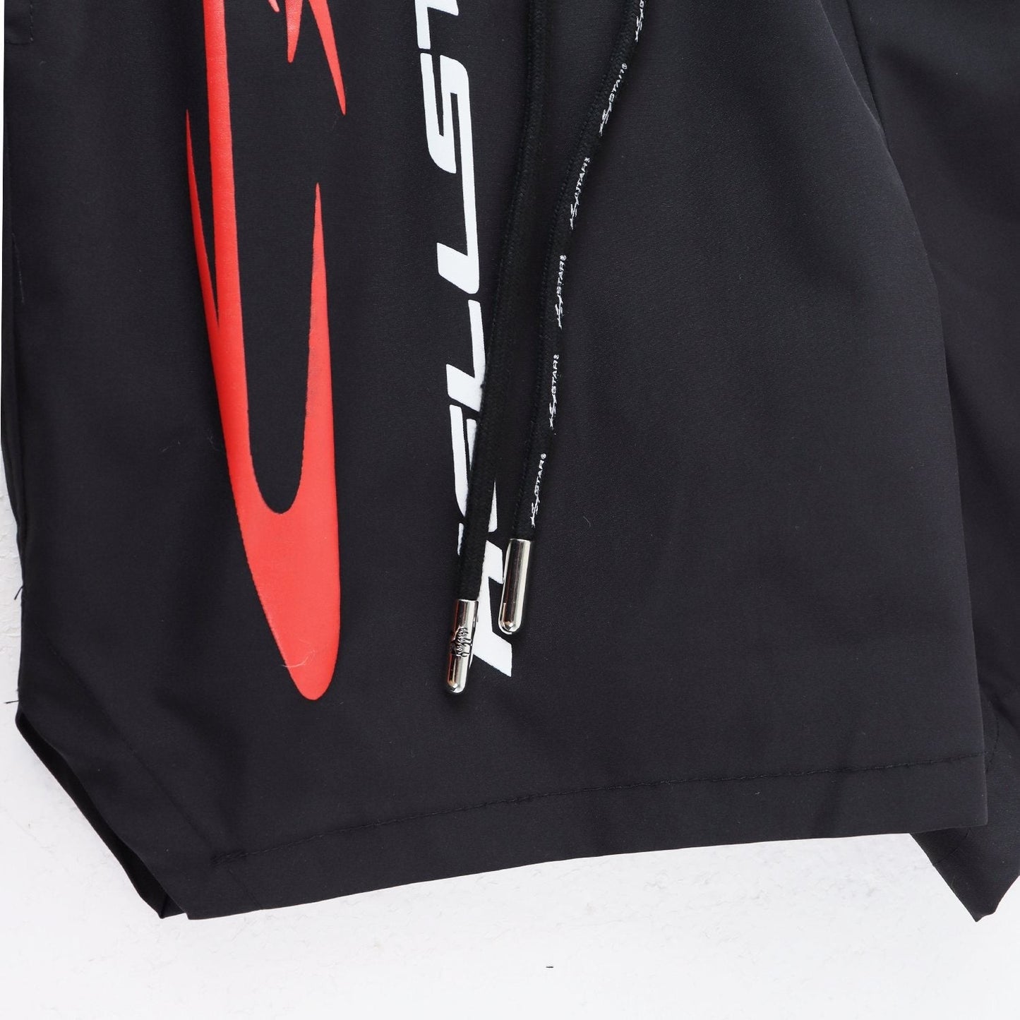 HS Red Label Graphic Shorts - Black ¡ª detail
