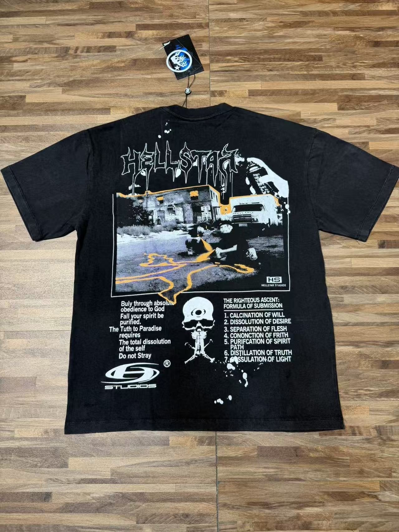 HS Washed Black Front & Back Graphic T-Shirt ¡ª back