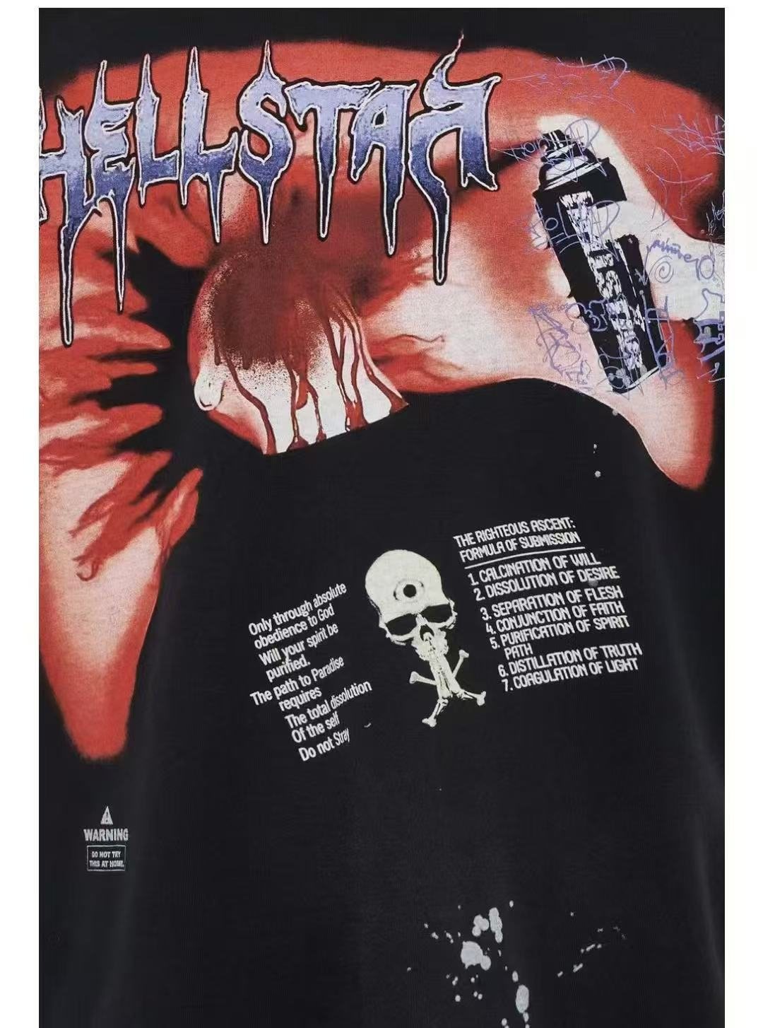 HS Washed Black Front & Back Graphic T-Shirt ¡ª detail