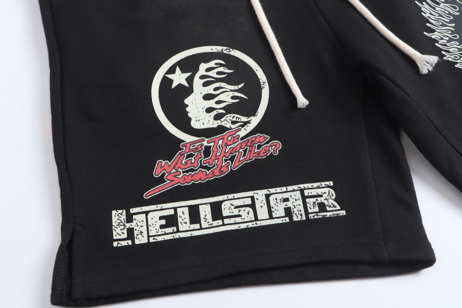HS Records Graphic Drawstring Shorts ¡ª detail