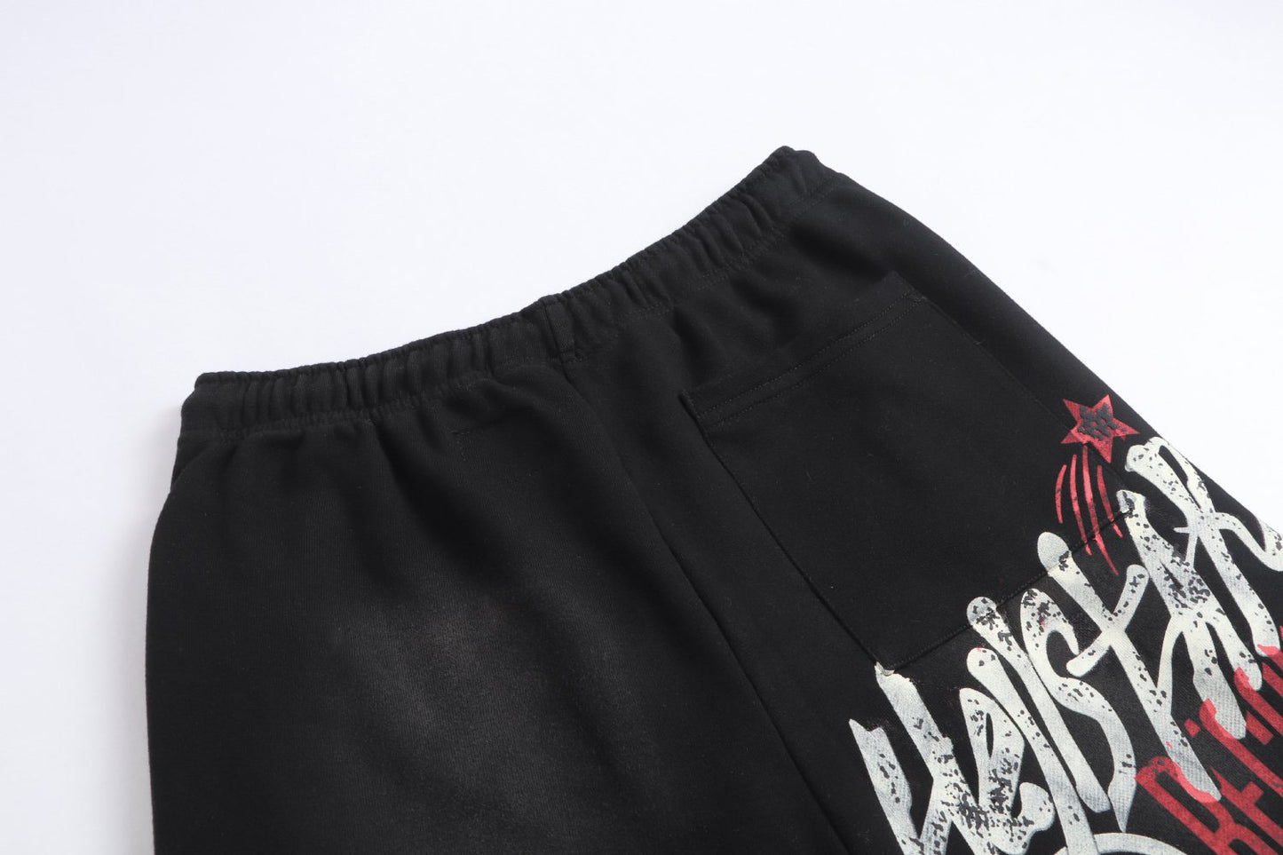 HS Records Graphic Drawstring Shorts ¡ª detail