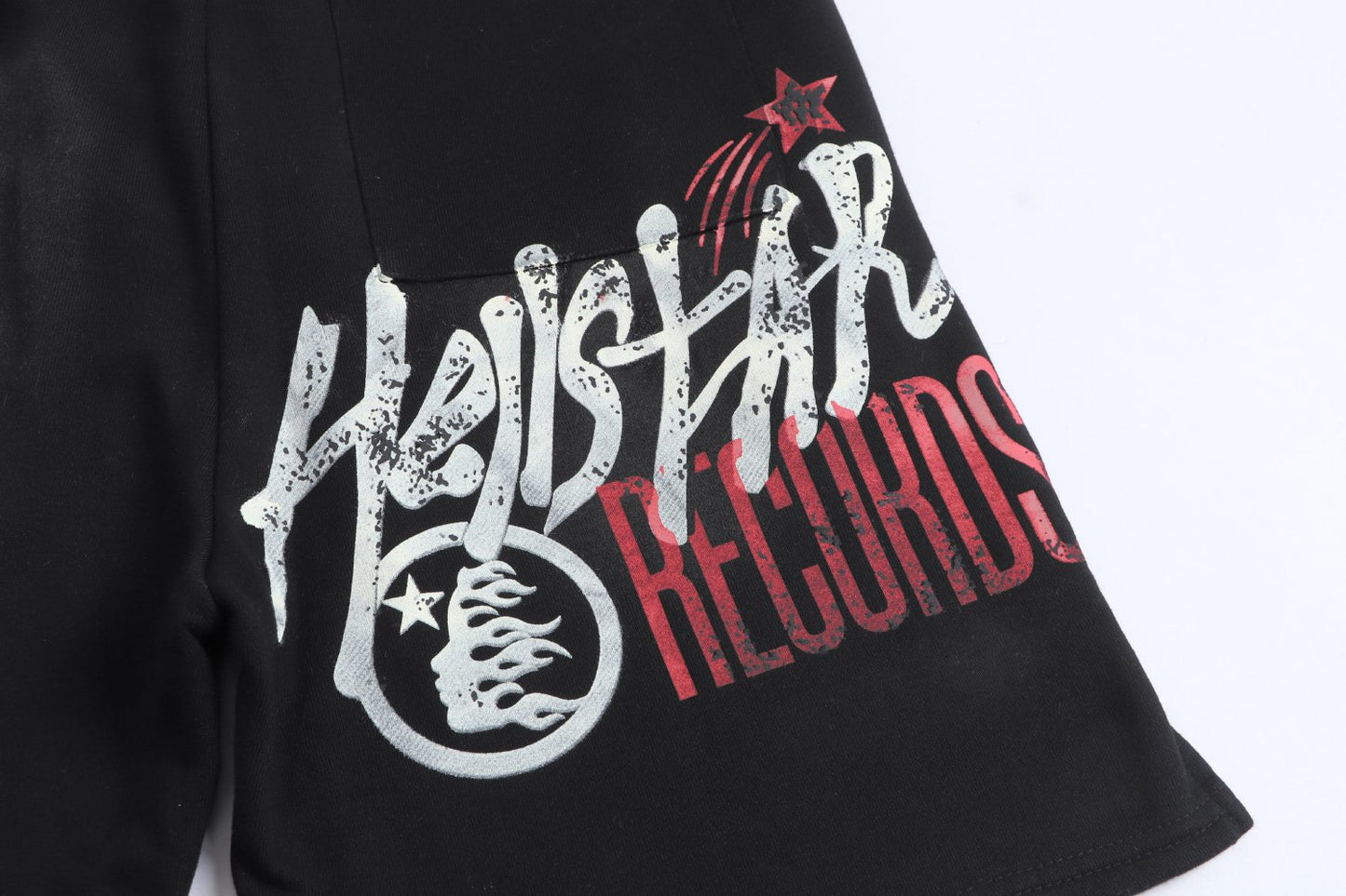 HS Records Graphic Drawstring Shorts ¡ª detail