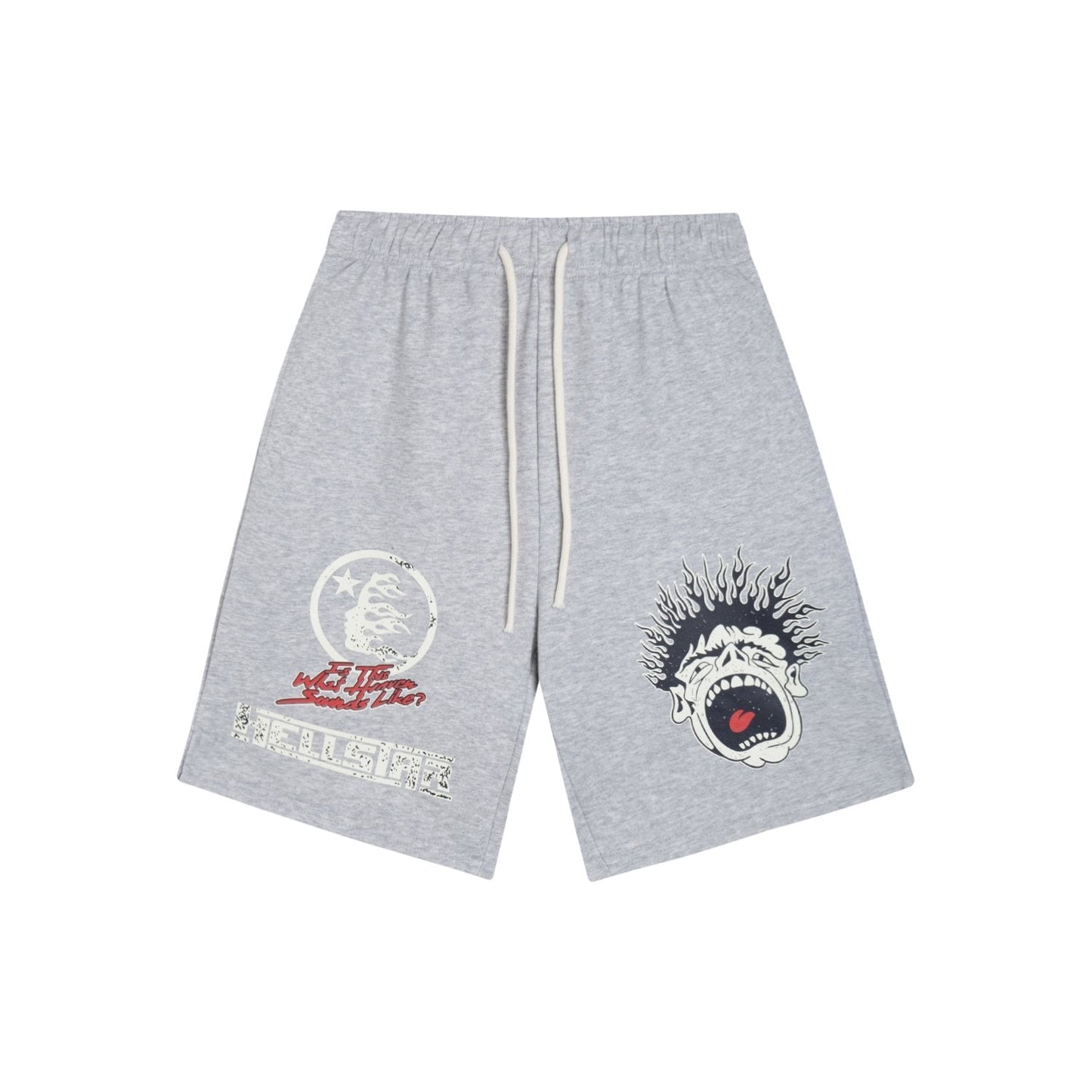 HS Records Graphic Drawstring Shorts ¡ª front