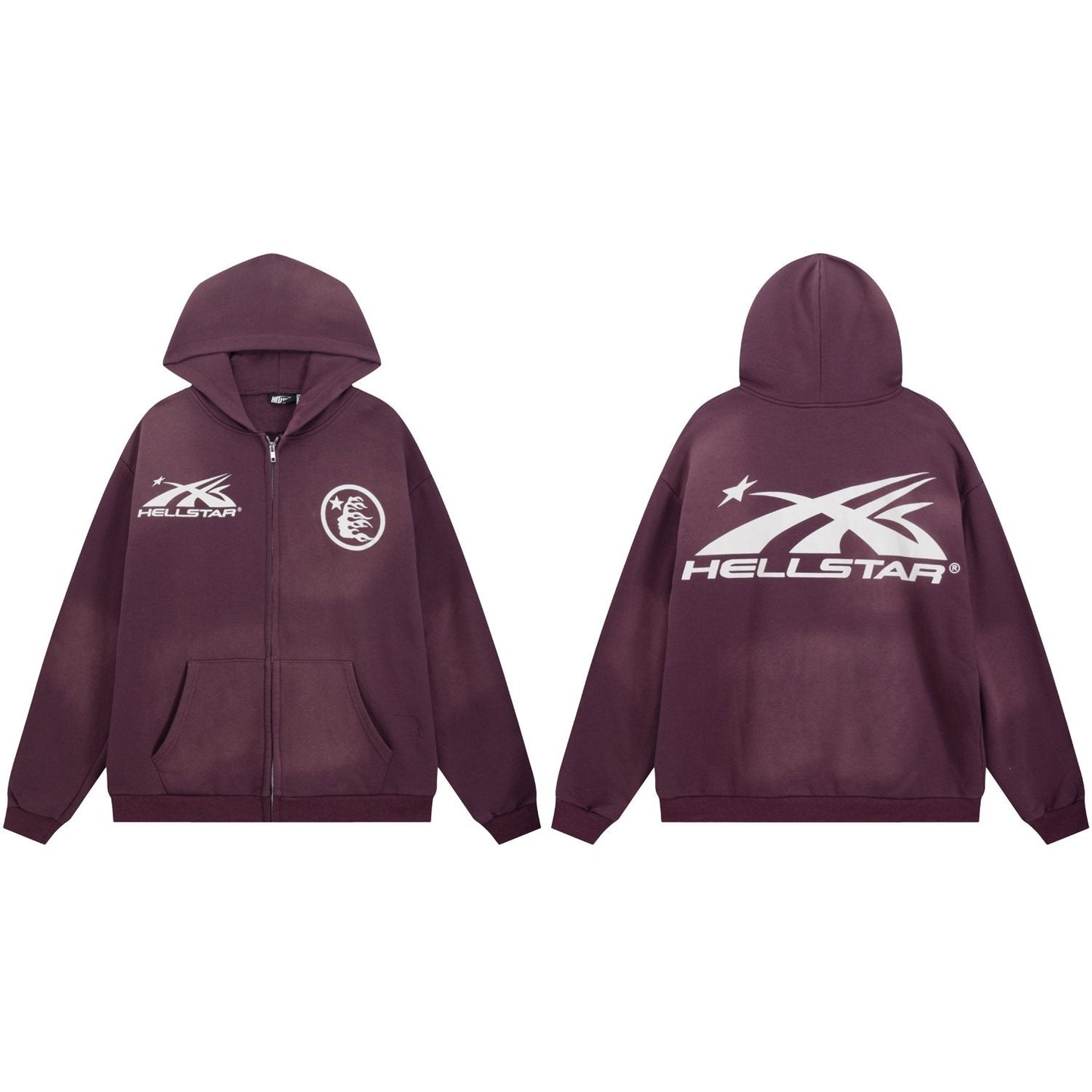 HS Washed Full-Zip Graphic Hoodie ¡ª front