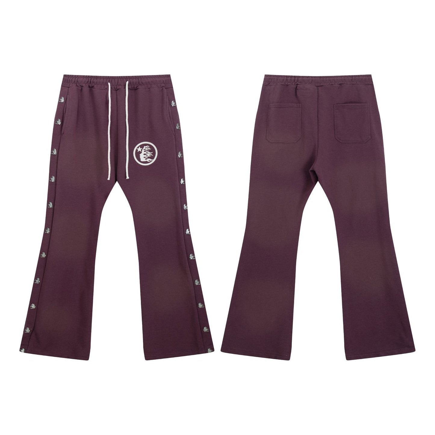 HS Washed Graphic Flared Pants ¡ª front